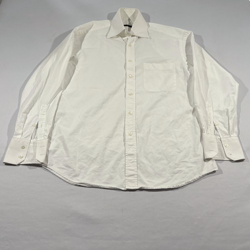 Gucci camicia uomo bianca manica lunga cotone bottoni pockdt elegante uomo tg 15 5