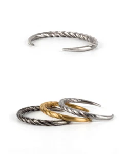 7 Inch Stainless Steel Mens Vintage Mobius Horn Cuff Bangle Bracelet Men - Picture 1 of 11