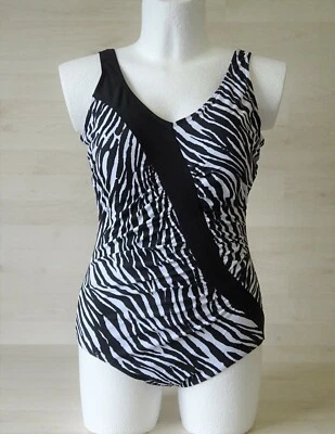 Damen Badeanzug C – Cup - Wickeloptik - Schwarz / Weiß Bademode 455/733/01 B - Bild 1 von 4