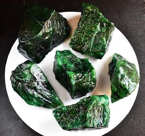 Natural Green Zambian Emerald Uncut Certified Gemstone Rough Lot