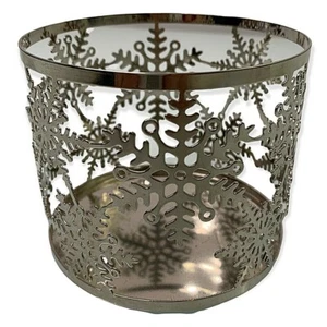 Bath & Body Works Christmas Winter SNOWFLAKE 3-Wick Candle Holder Slatkin - Picture 1 of 3