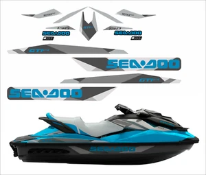 SEADOO GTI SE 130 2018 Graphics / Decal / Sticker Kit GREY BLUE - Foto 1 di 4