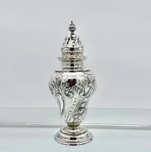 Antica zuccheratrice argento sterling vittoriana Londra 1899 Charles Stuart Harris - Foto 1 di 8