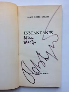 Alain ROBBE-GRILLET " Instantanés " avec ENVOI, Edit° de Minuit 1969 - Foto 1 di 2