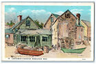 1931 Lobsterman's Shanties Houses Boats Marblehead Massachusetts Ma Postcard