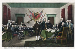 10147 Postcard: Declaration of Independence, U.S. Capitol - Picture 1 of 2