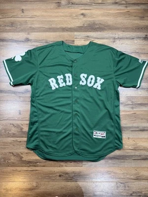 Camiseta De Colección Majestic Boston Red Sox Para Hombres XL 48 Verde St Patrick’s MLB EE. UU. - En Blanco Foto 1 de 4