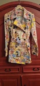 Trench giacca Fiorucci Angels media stampa grafica rosa ragazza retrò nuova senza etichette - Foto 1 di 7