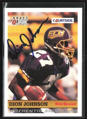 Dion Johnson 1992 Courtside Draft Pix Auto #113 East Carolina Pirates - Image 1 of 2