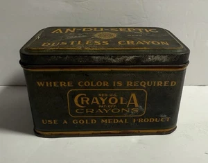 Vintage Crayola Dustless Crayons An-Du-Septic Chalk Tin 1930s Crayola - Picture 1 of 11