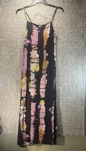 BUSAYO Collective Schlupf Maxikleid XS schwarz Batik gefüttert Bohemian Urlaub - Bild 1 von 16
