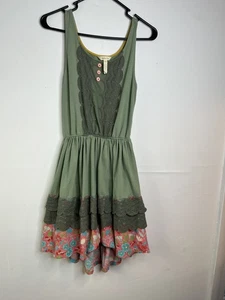 Matilda Jane Kids Size 4 Toddler XS Dress Tank Pink Green Floral Ruffle Stretch - Picture 1 of 9