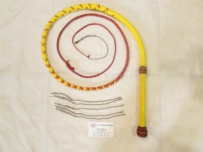 Contraband Whips 6 Foot 16 Plait Nylon Paracord Bullwhip Fire Colors - Image 1 of 2