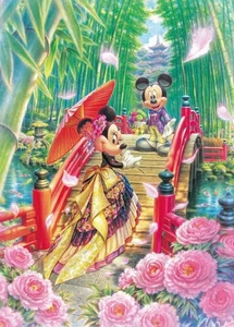 Tenyo X Disney Puzzle Mickey & Minnie Japanese Style Wedding 266pc - Picture 1 of 1