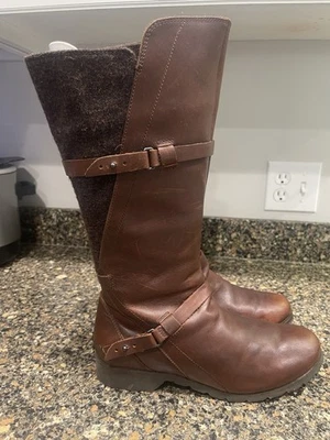 Botas altas Teva De La Viña Dos para mujer talla 9,5 cuero marrón gamuza hebilla montar Foto 1 de 4