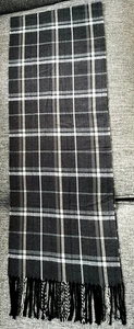 Unisex Gray 100% Cashmere Rectangular Scarf Made in Scotland Fast Shipping - Picture 1 of 5