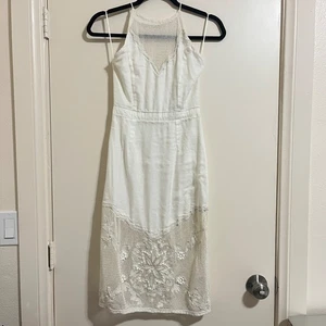 Vestido de ganchillo con cuentas Lovers + Friends talla XS Cottage romántico boho malla costera - Imagen 1 de 11