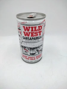 Vintage 70er 12 Unzen Sarsaparilla Wild West Soda Dose/Stahl Zuglasche Lorain, Oh. - Bild 1 von 5
