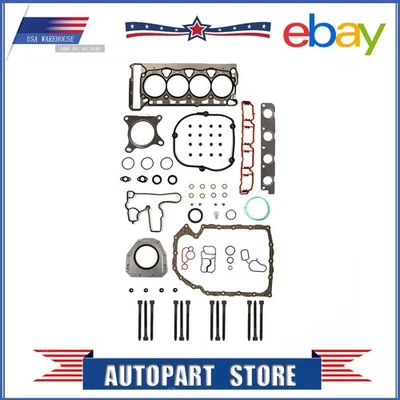 Full Gasket Set Head Bolts Fits 2008-2011 Audi A3 A4 A5 VW Jetta Passat 2.0 DOHC Foto 1 de 4