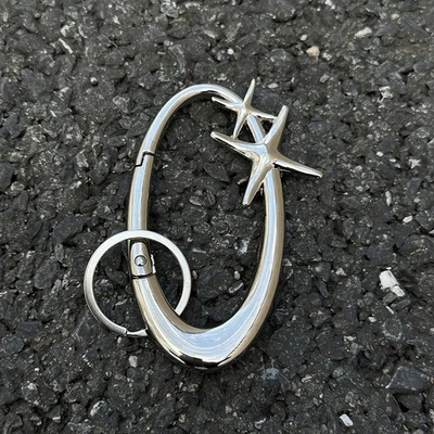Y2K Punk Star Oval Essential Icon Carabiner Keychain Mountaineering Car Key Ring