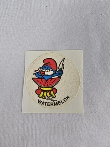 Vintage Aufkleber Scratch n Sniff Schlümpfe Wassermelone Sticker selten Duft 80er Schlumpf - Bild 1 von 2