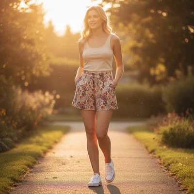 Parker женщин размер большой шелк розовый цветочный плиссированные нарядные шорты - Изображение 1 из 4