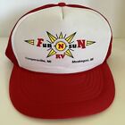 Vintage Fun N Sun Rv Trucker Hat Mesh Snapback Red Summer Cap Michigan