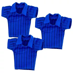 Set of 3 Cloth Dark Blue Referee Shirts for WWE & AEW Wrestling Action Figures - Picture 1 of 2