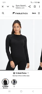 New XL Fabletics Black Sync Seamless Long Sleeve Top Shirt - Picture 1 of 7