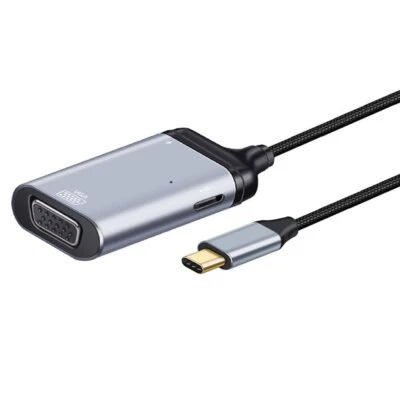 Cablecy  USB-C Type C to VGA RGB Converter HDTV Adapter 60hz 1080p with PD - Image 1 of 4