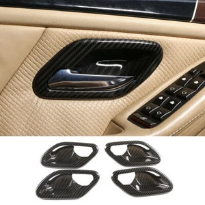 4 × Kohlefaser ABS Innentürgriff Schüssel Verkleidung für BMW 5er E39 1996-2003 - Picture 1 of 9