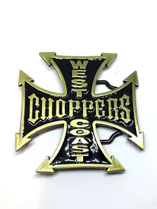 West Coast Choppers Cruz Cinturón Hebilla Motociclista Entusiastas Rojo EE. UU. Reino Unido Negro Dorado - Imagen 1 de 11