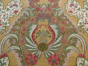 BY YARD SCALAMANDRE FRANCE PERSAN MULTI PINK RED GREEN "SAND" GOLD MSRP$296/Y - Picture 1 of 9