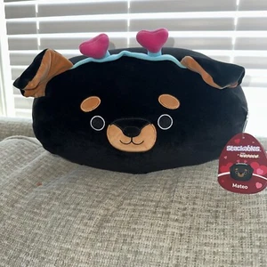 Squishmallow 12 inch Mateo the Rottweiler Stackables Valentines 2025 Dog NEW - Picture 1 of 4