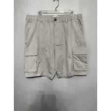 Abound Men's Beige Cargo Shorts L Elastic Waist 100% Cotton NWT