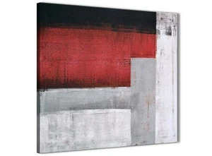 Quadro Rosso Grigio Astratto Soggiorno Tela Wall Art Decorazione 1s428l - 79cm - Foto 1 di 4