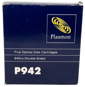 5 x Plasmon P942 940MB Double-Sided Optical Disk Cartridges New Sealed - Picture 1 of 2