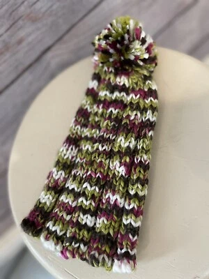 Gorro tejido Wigwam verde/rosa/blanco pompón talla única Foto 1 de 4