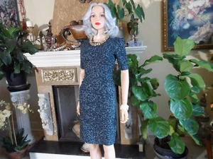 Burberry London Blue/Green Print Wool Sheath Dress w/Ruching Detail Size US 4 - Picture 1 of 24