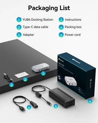 Yottamaster 5 in1 USB4 Type C Hub W/ 85W PD Charging For PC Mac Thunderbolt 4/3 - image 1 of 4