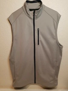 IZOD Mens Natural Stretch Sleeveless Mock Neck Full Zip Gray Vest Jacket Size M. - Picture 1 of 3
