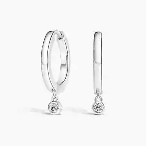 0,05 Karat Runde Diamant Drop Huggie Ohrringe | Labor Grown CVD F VS2 - Bild 1 von 7