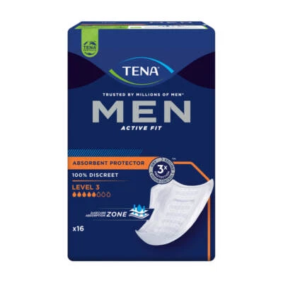 TENA MEN Active Fit Level 3 Inkontinenzeinlagen (16 x 6 = 96 Stück) für Männer - Bild 1 von 2