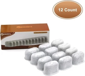 Possiave 12-Pack Universal Charcoal Water Filter Replacement for Coffee Makers - Picture 1 of 6