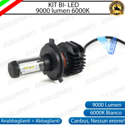 LAMPADA LED H4 6000K BIANCO CANBUS XENON 9000 LM LUMEN REALI LAMPADE MOTO - Immagine 1 di 4