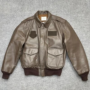 Cockpit US Air Force Brown Leather A-2 Flyer's Bomber Jacket Size 46R - Picture 1 of 11