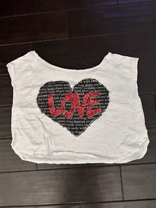 T-shirt bambina Rock Rose bianca amore manica corta girocollo taglia small - Foto 1 di 7