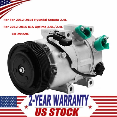 Kit de compresor y embrague de aire acondicionado para Hyundai Sonata 2012-2014, KIA Optima 2010-2015 Foto 1 de 4