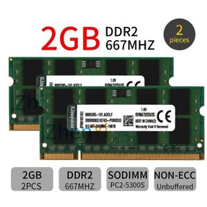 Per Kingston 4GB 2x 2GB 1GB DDR2 PC2-5300S KVR667D2S5/2G SODIMM Laptop RAM IT