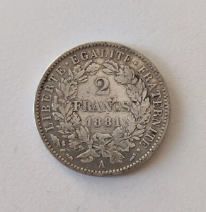 Münze 2 Francs Ceres 1881 A - Bild 1 von 2